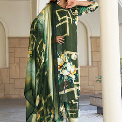 Green Floral Kurta Set with Dupatta
