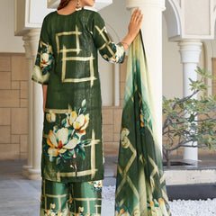 Green Floral Kurta Set with Dupatta